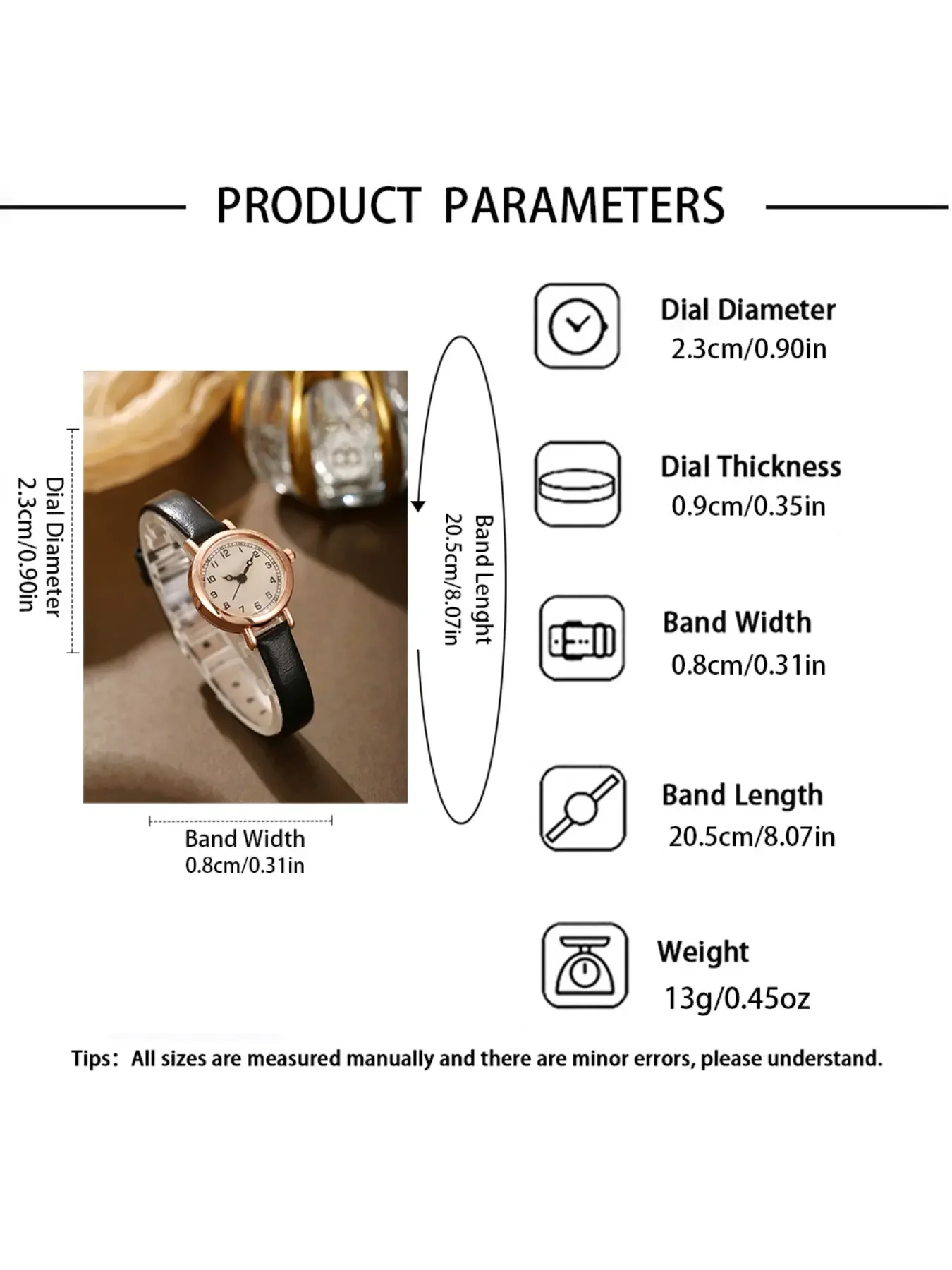 Leather Strap Watch Set,Elegant Vintage Design, Perfect for Daily Commute or Dates, Analog Quartz Watch with Button Cell Battery
