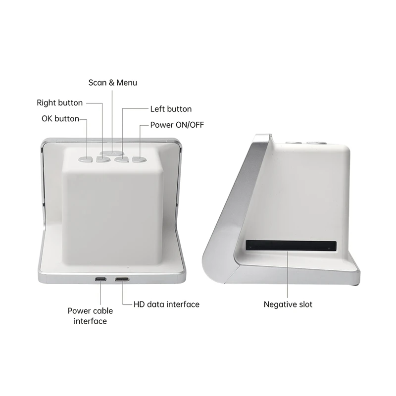 22MP Film Scanner With 5 Inch Screen Monochrome Scanner Digital Converter Copier US Plug