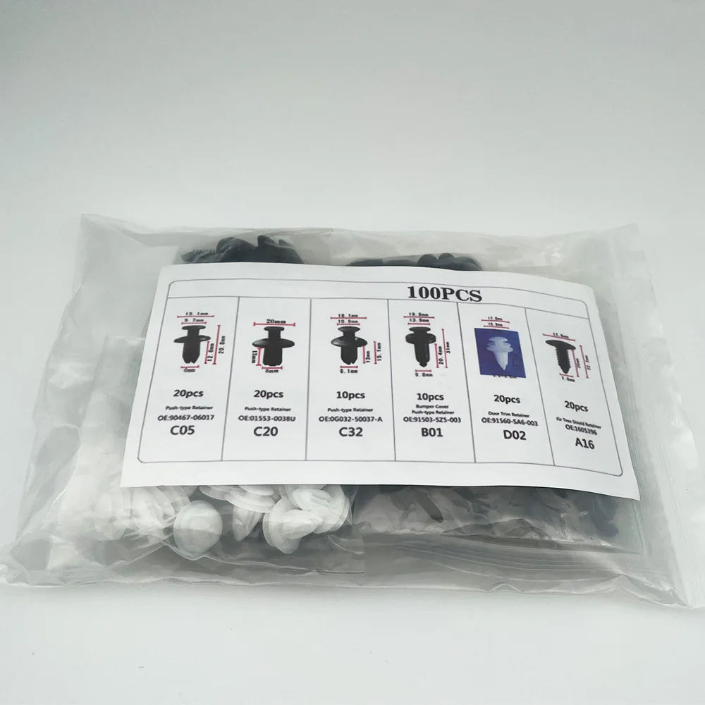 Universal Car Retainer Clips 6 Size Plastic Fasteners Kit Auto Trim Panel Clip Mixed Car Body Bumper Rivet Replacement Push Pin