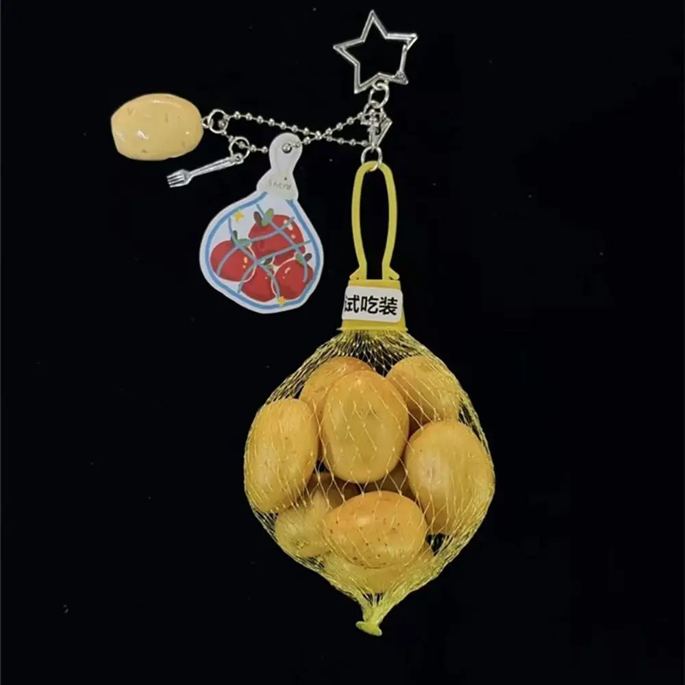 Multicolor Mini Fruit Keychain Carambola Corn Foam Material Pocketful Fruit Pendant Tomato Peach Simulated Fruit