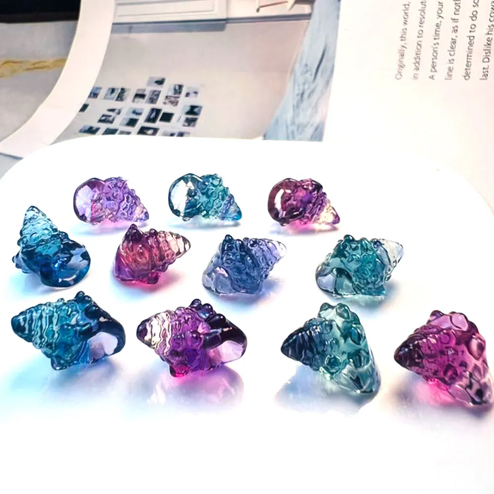 

Natural Fluorite Conch Rainbow Fluorite Mini Carvings Whelk Crystal Stone Healing Gemstone Crystals Figurines Home Decor Gift