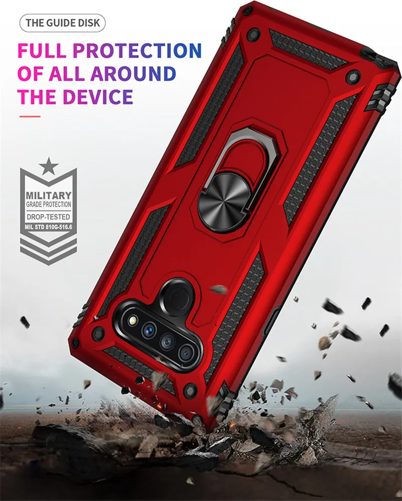 For LG Stylo 6 Case Shockproof Car Magnetic Ring Holder Phone Case for LG Stylo 6 Silicone Back Cover Capa