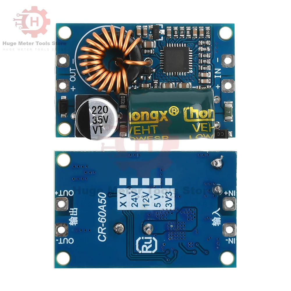 5A DC-DC Buck Module 60V 48V 36V 24V to 5V12V Step Down Adjustable Power Supply Module LED Lithium Charger With Heat Sink