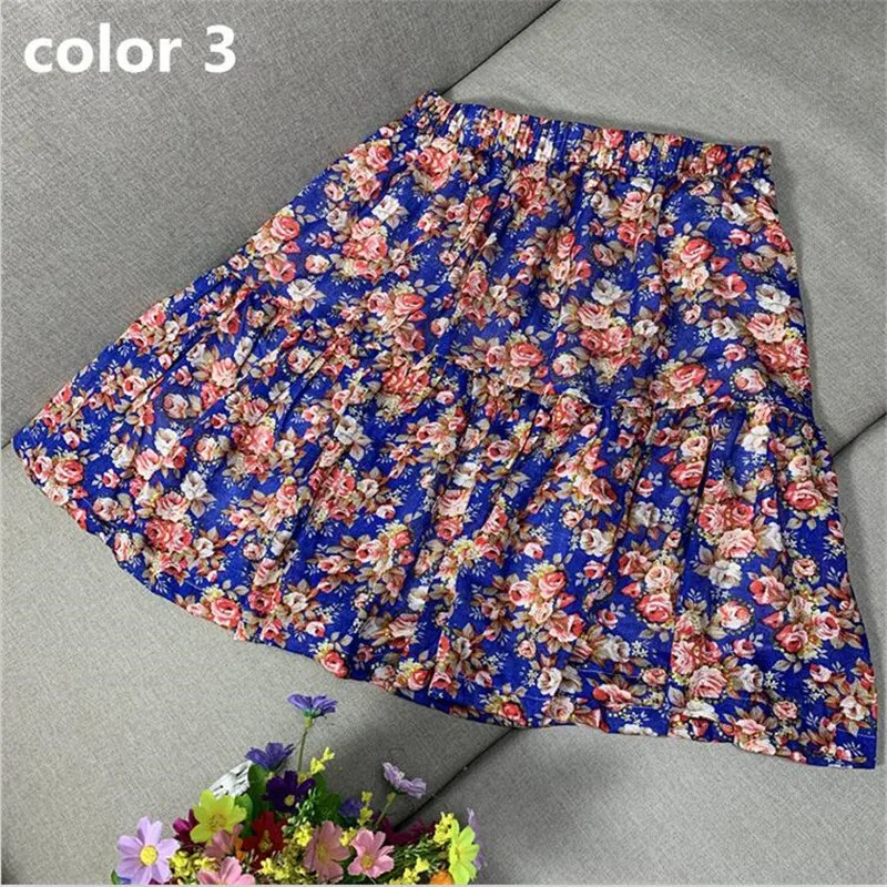 Casual Floral Print Ruffle Skirt Summer 2026 Cotton Mini Beach Skirt Women A-line High Waist Pleated Short skirt vintage clothes
