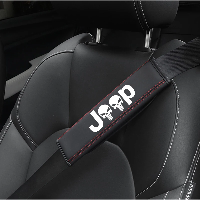 For Jeep Wrangler JL JK Renegade Grand  Gladiator Gladiator Top leather material automotive seat belt cover shoulder protector