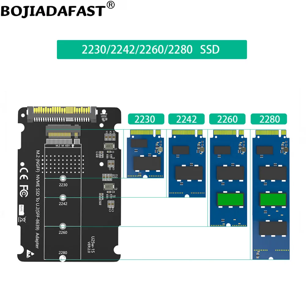 U.2 SFF-8639 U2 Connector to NGFF M.2 Key-M Key B+M PCI-E NVME Converter Adapter SSD Enclosure Case Aluminum Shell