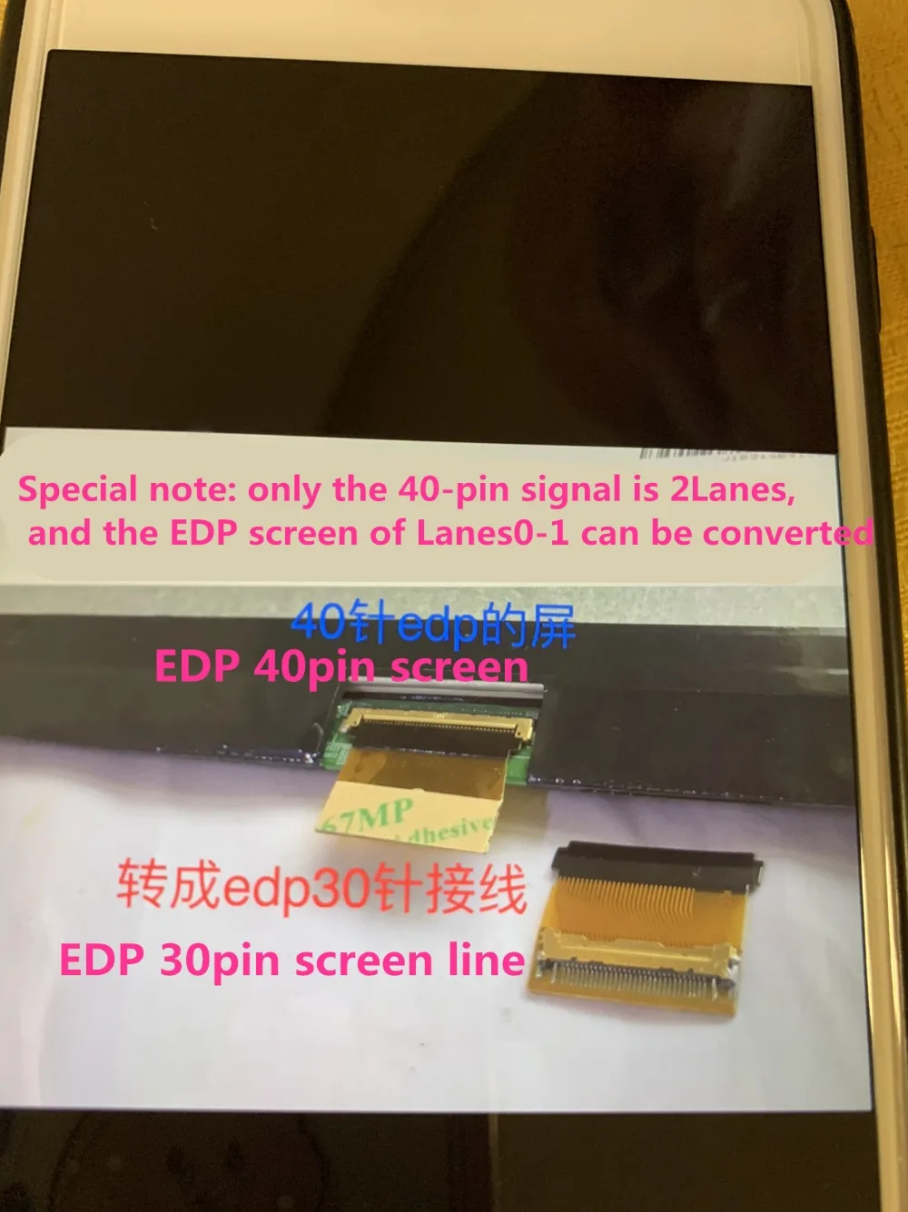 NEW LED EDP input output 30pin to 40pin converter cable adapter EDP 40pin to 30pin connector cable