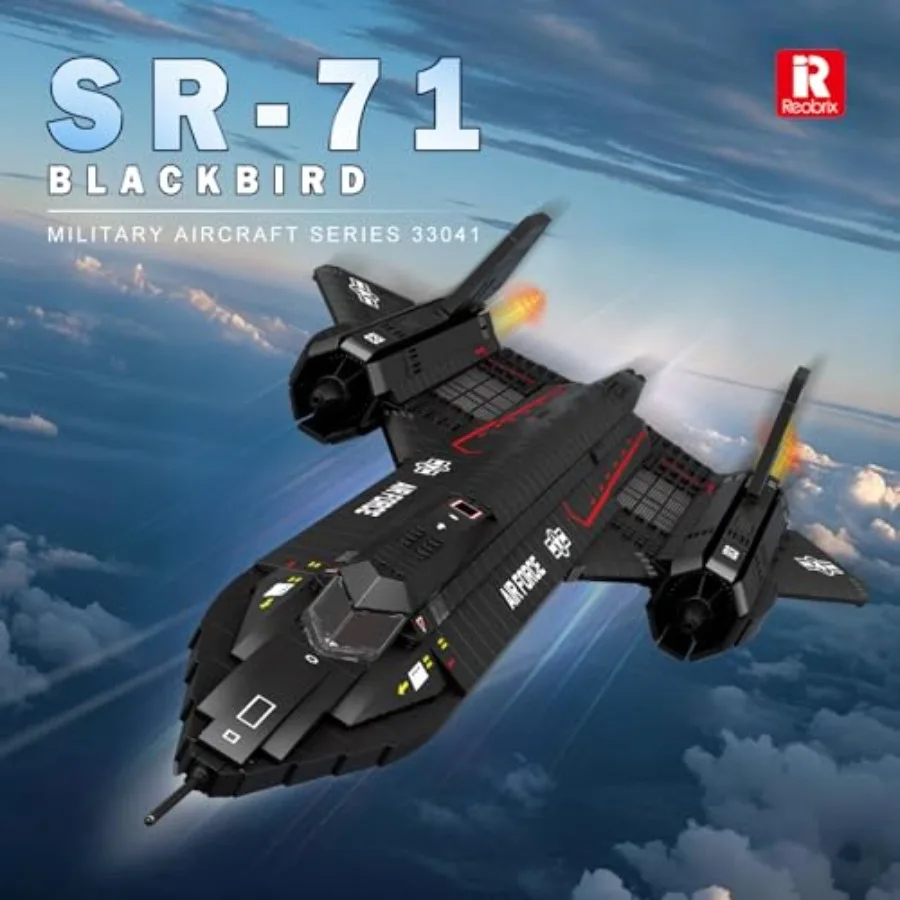 Military reconnaissance aircraft building set for adults, 1775 pcs ABS plastic model kit in gray and camo, with retractable lan