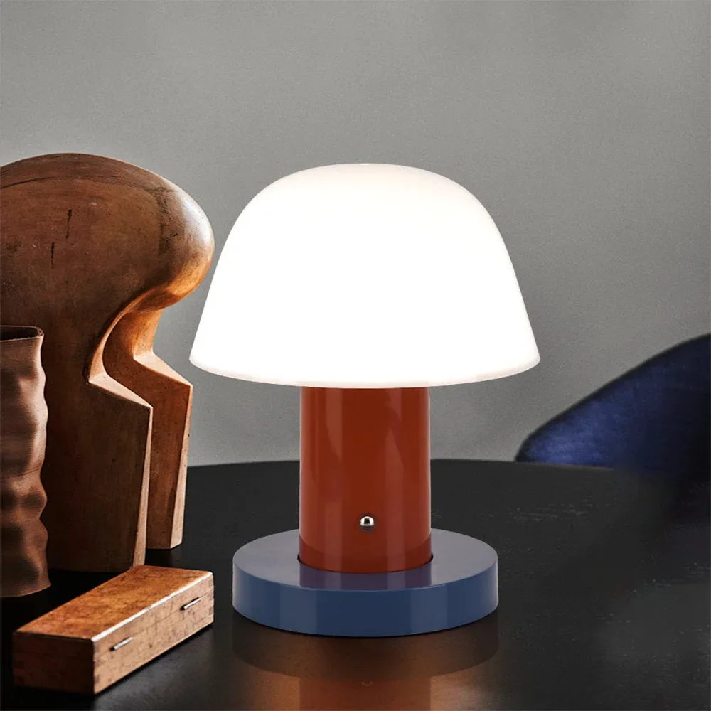 Mushroom Table Lamp Bedroom Bedside Decorative LED Desk Lamp USB Charging Touch Switch Night Light