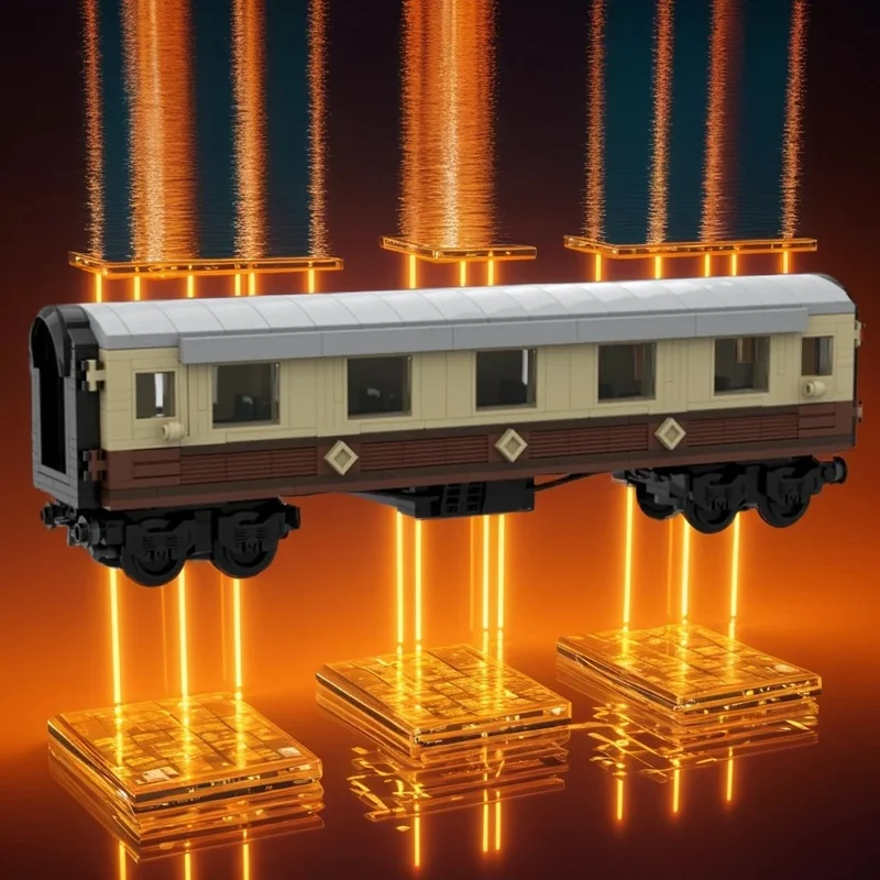 

NEW 574PCS MOC Railway Train Passenger Coach 8 Wide Model DIY Creative Ideas Assembly Building Blocks Birthday Gift Display Set