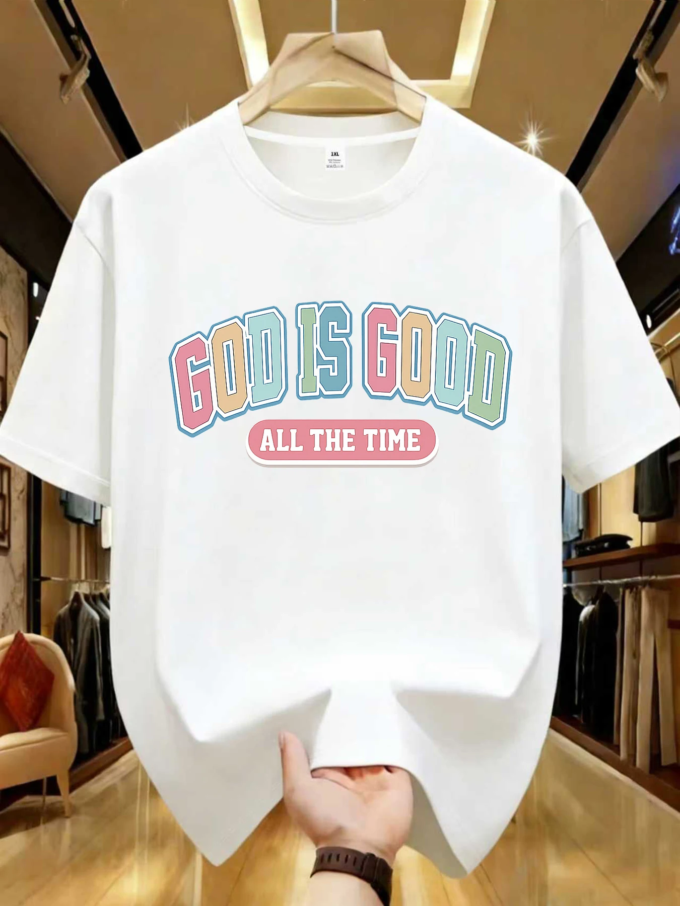 

【WDS0190】Женская футболка больших размеров с красочным буквенным принтом, летняя повседневная футболка с круглым вырезом и короткими рукавами, универсальная, в уличном стиле