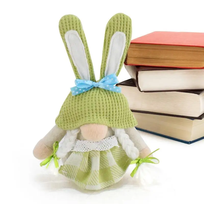 

Spring Easter Gnome Cute Faceless Dwarf Home Decor Figurine With Bunny Ears Easter Party Decoration Doll For Bed Sofa Living