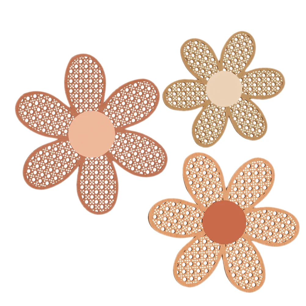 

Wooden Daisy Decor Flower Shape Home Room Decor Farmhouse Ornament Nursery Office Bathroom Wall Panel Boho Hanging