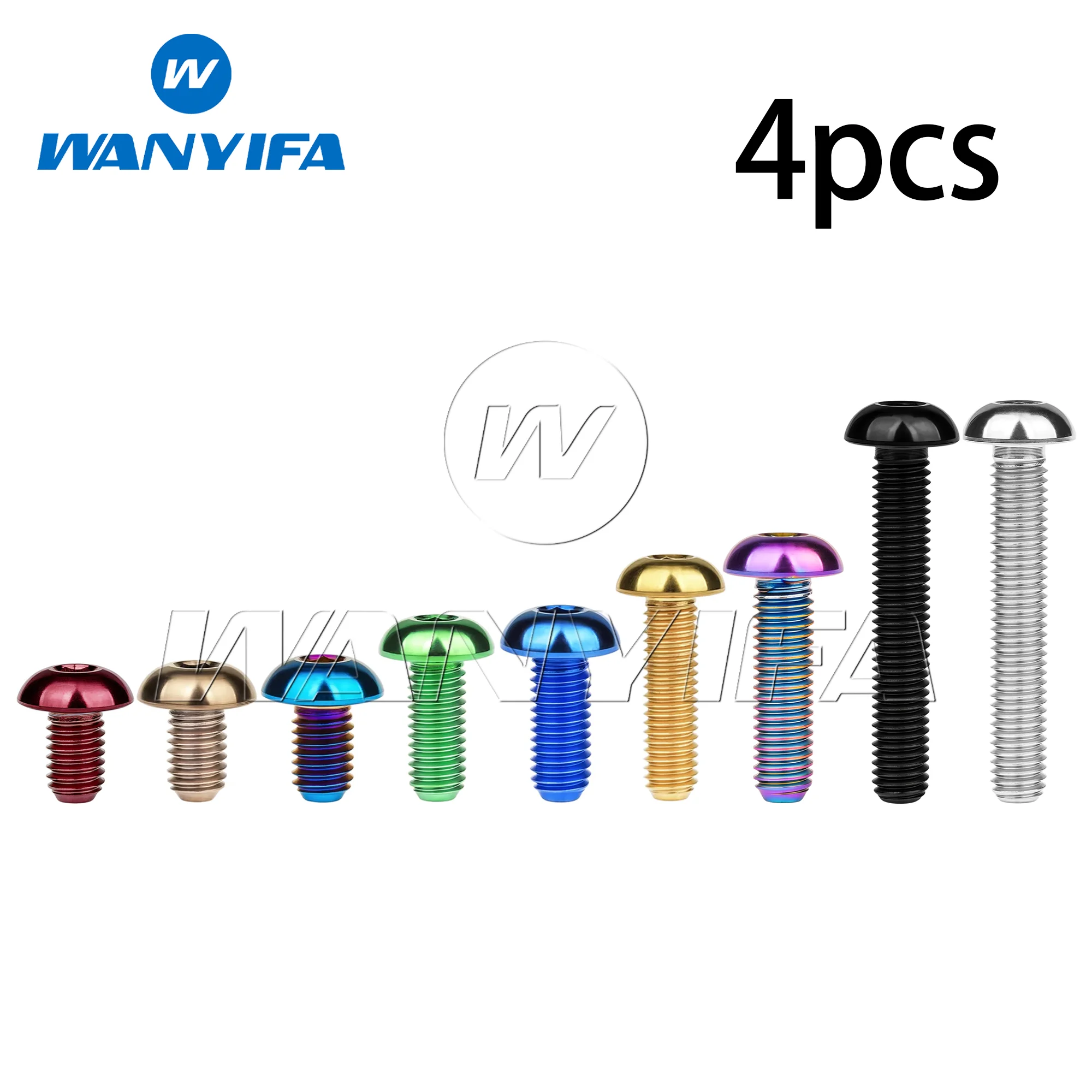 Wanyifa Titanium Bolts M5x8/10/12/15/18/20/25/30mm Water Bottle Cage Bottle Holder Bolt Screw 4pcs