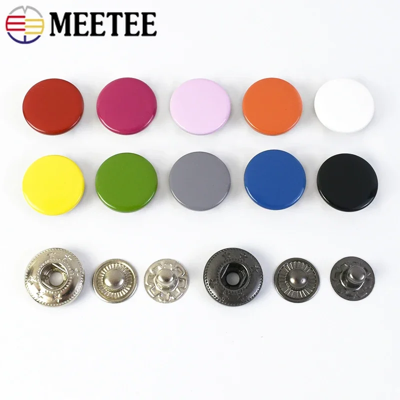 20Sets 12/15/17mm Colored Metal Snaps Buttons Bags Fastener Press Stud Buckles Clothes Jacket Clasps DIY Hardware Accessories