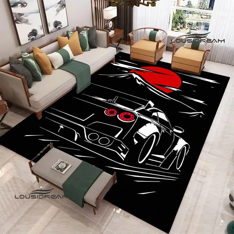 GTR racing retro printed carpet living room bedroom carpet balcony bathroom non-slip door mat photography props birthday gift