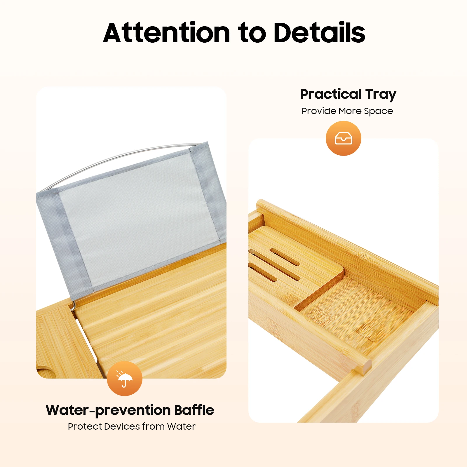 バスタブトレイ 木製バスキャディ バスボードシェルフ タブレット/電話 レッドワインカップスロットホルダー トレイ スケーラブルで実用的なトレイ