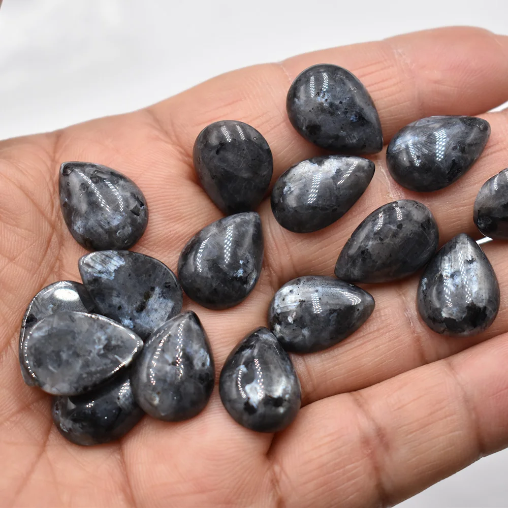 Großhandel 50 Stück/Lot verschiedene Naturstein-Cabochon-Perlen in Tropfenform 13x18mm für DIY-Schmuckzubehör Kostenloser Versand – Detail 4