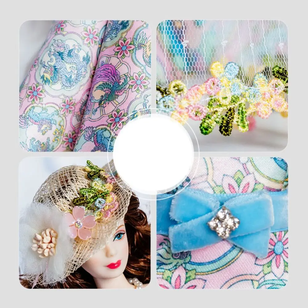 Robes de mannequin de mode européenne avec chaussures chapeaux couronne robes de mariée en dentelle de style chinois pour poupées de mannequin 1/6 BJD 30 cm