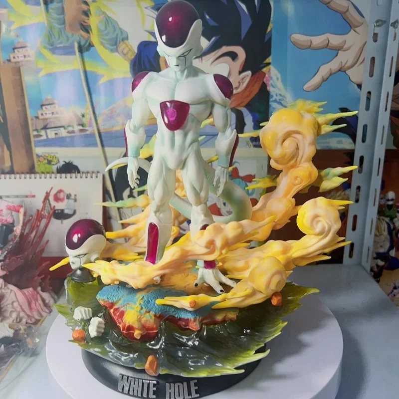 

Dragon Ball 31cm Rosy Clouds Frieza Anime Figure Fourth Morphology Double Head Interchangeable Decorative Toy Gifts Collectible