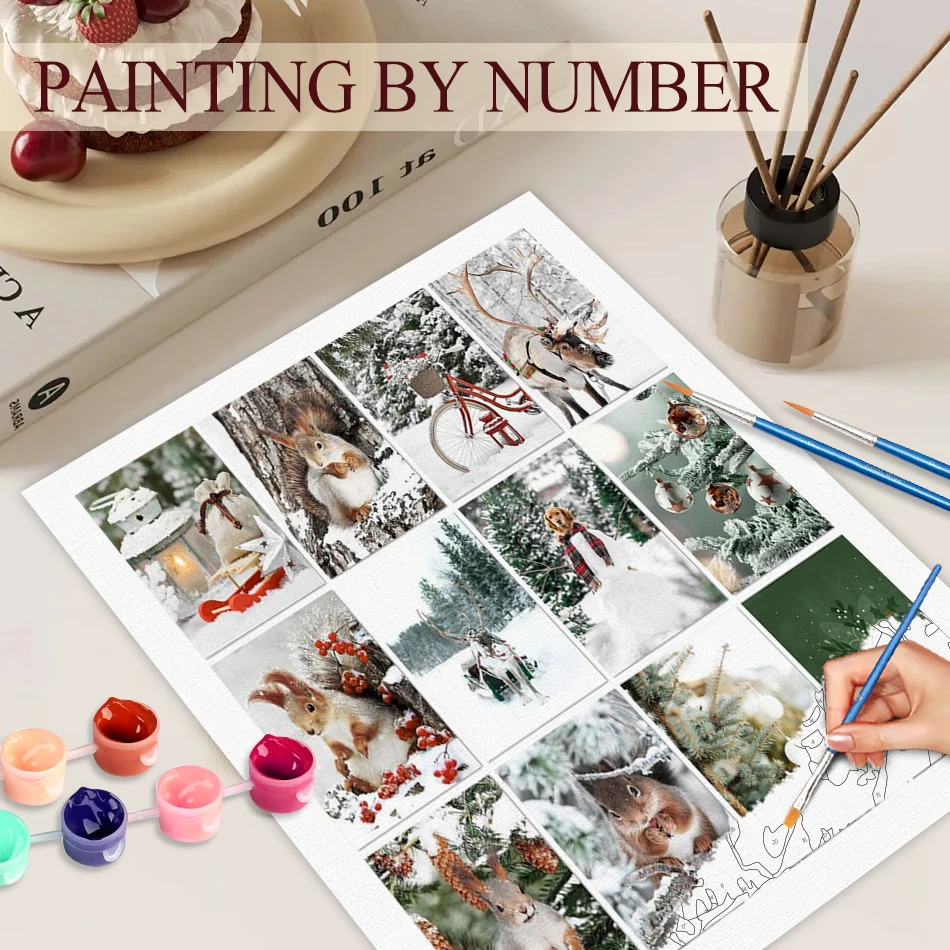 

PhotoCustom Diy Painting By Numbers Handicrafts Landscape Canvas Painting Picture Paint Wall Decors Diy Gift On Canvas For Chris