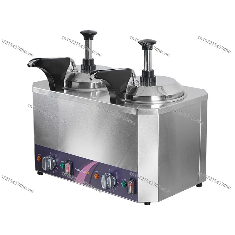 Commercial warm juice pump constant temperature energy saving press type cheese chocolate insulation container stainless steel