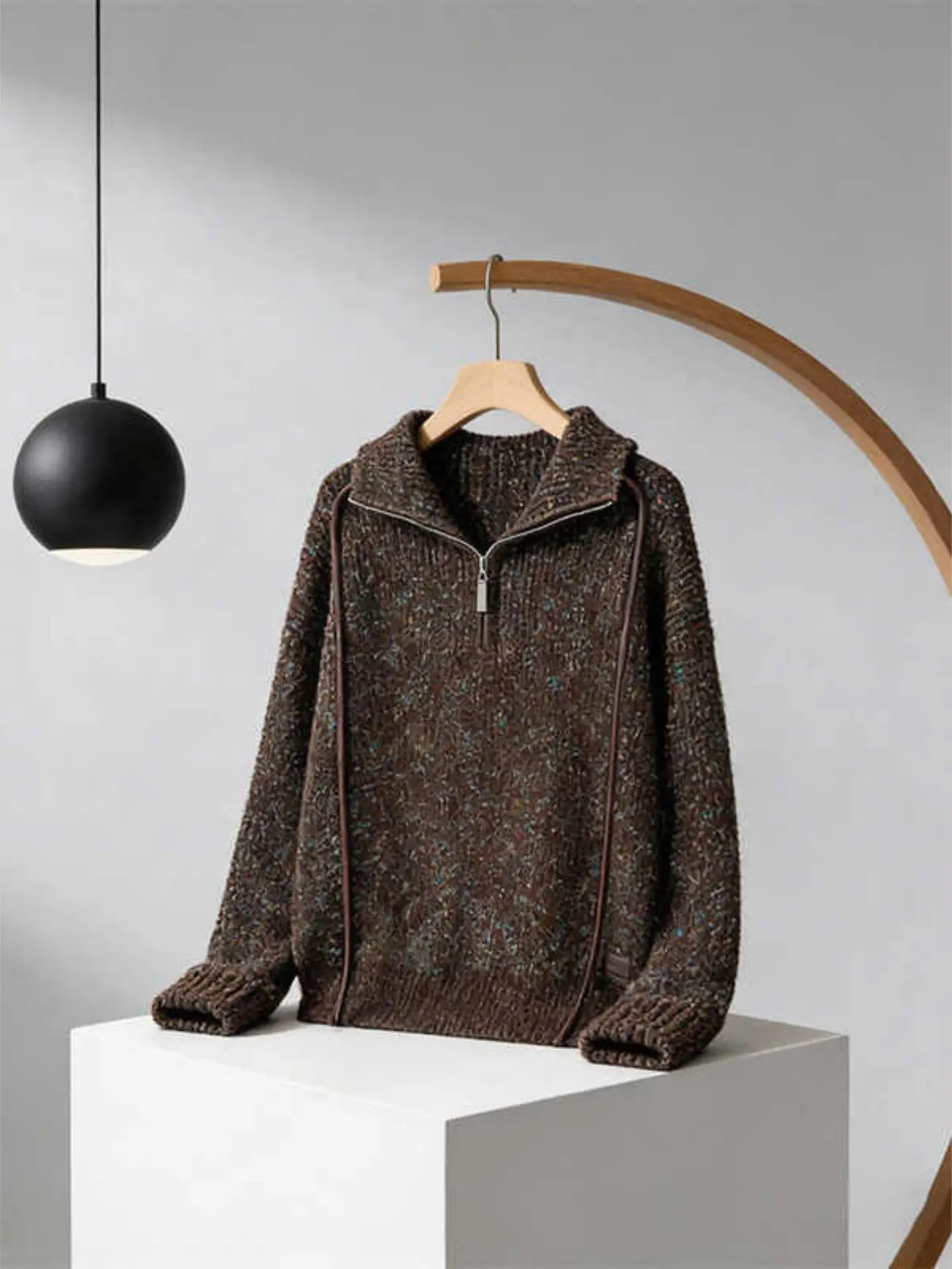 

Slimming High Collar Knitwear Women's Faion Spring New Sle Turn-down Collar Long Sve Comfortable Soft Korean Sle Swe...