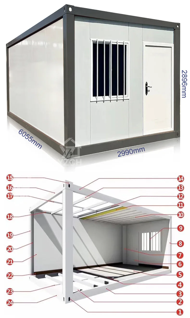 One Room One Hall Container Villa Lightweight Steel Structure Mobile House for Outdoor Homestay Office Cross-Border Integrated