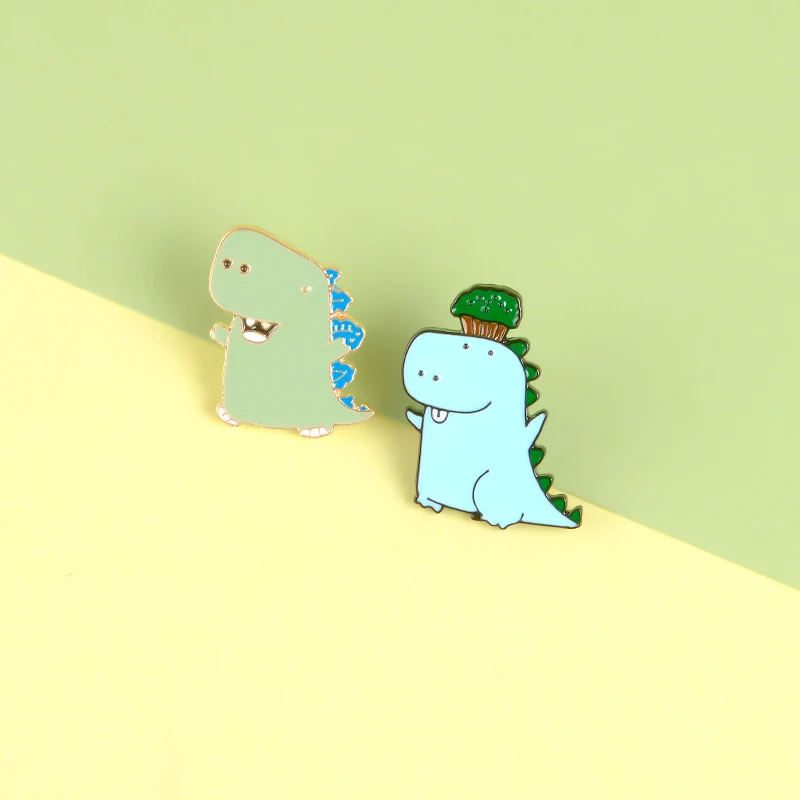 Tyrannosaurus Rex Enamel Pin Kustom dinosaurus bros untuk tas pakaian kerah Pin hewan lucu lencana perhiasan hadiah anak-anak teman