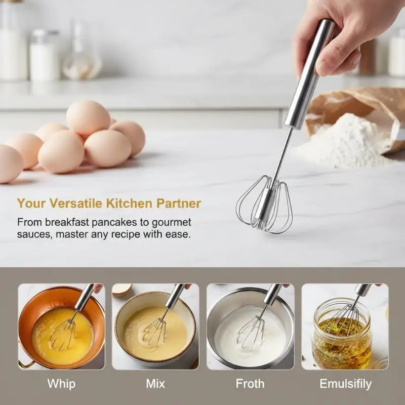 Semi Automatic Egg Beater Versatile Manual Rotating Cream Mixer Suitable for Home Kitchen Bakery Small Baking Workshops