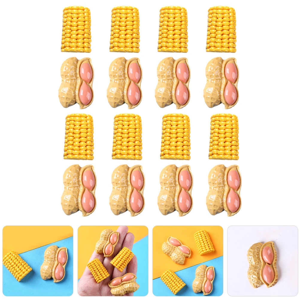 

1 set 1 Set Realistic Corn Peanut Lifelike Mini House Decor Simulation Food For House Diy Play Kitchen Props Fake Tiny Corn