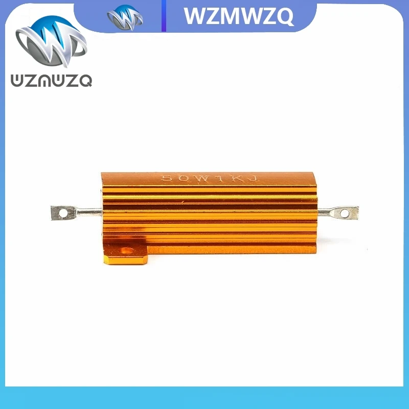 50W 100W アルミパワーメタルシェルケース巻線抵抗器 0.01Ω～100KΩ 1Ω 6Ω 8Ω 10Ω 20Ω 200Ω 500Ω 1KΩ 10KΩ RX24