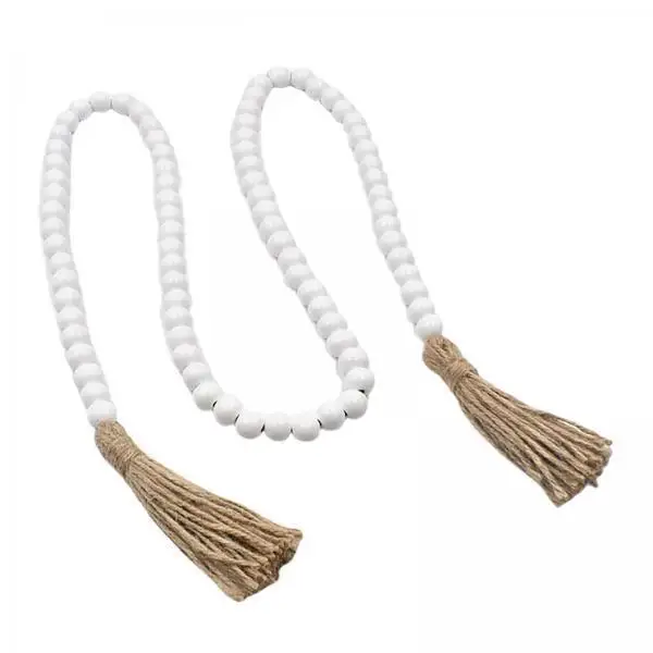 

Деревянная гирлянда в деревенском стиле с бусинами и подвесками-кисточками, шикарный декор в стиле фермерского дома, аксессуар для украшения дома