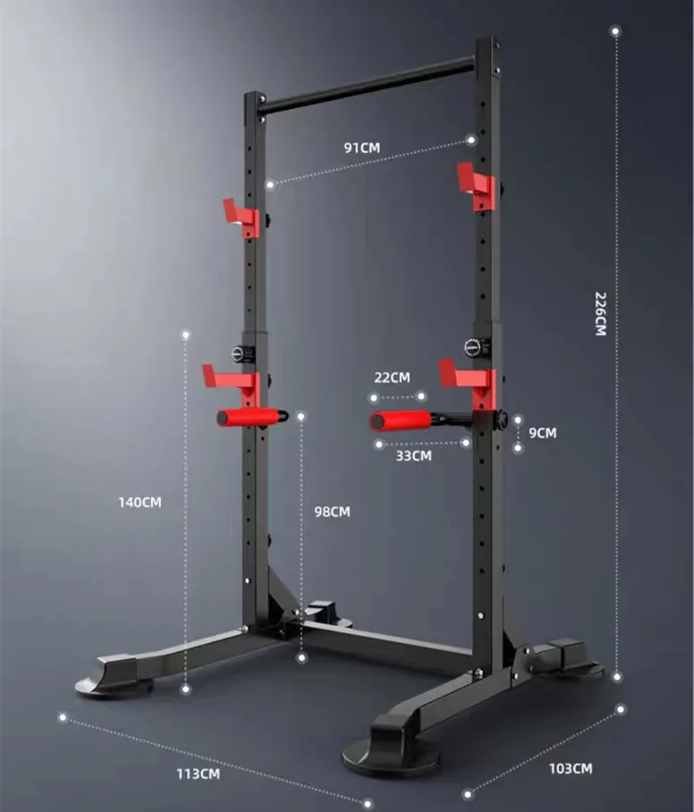 رف قرفصاء قابل للتعديل مع بار قابل للسحب لصالة الألعاب الرياضية المنزلية ، شريط أفقي لممارسة السلطة