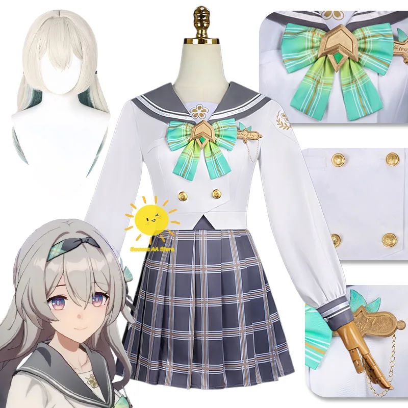 Disfraz de Cosplay de Firefly del Juego Honkai: Star Rail, Top, Falda, Corbata, Calcetines, Trajes de Firefly para Halloween, Carnaval, Disfraz para Mujeres Adultas