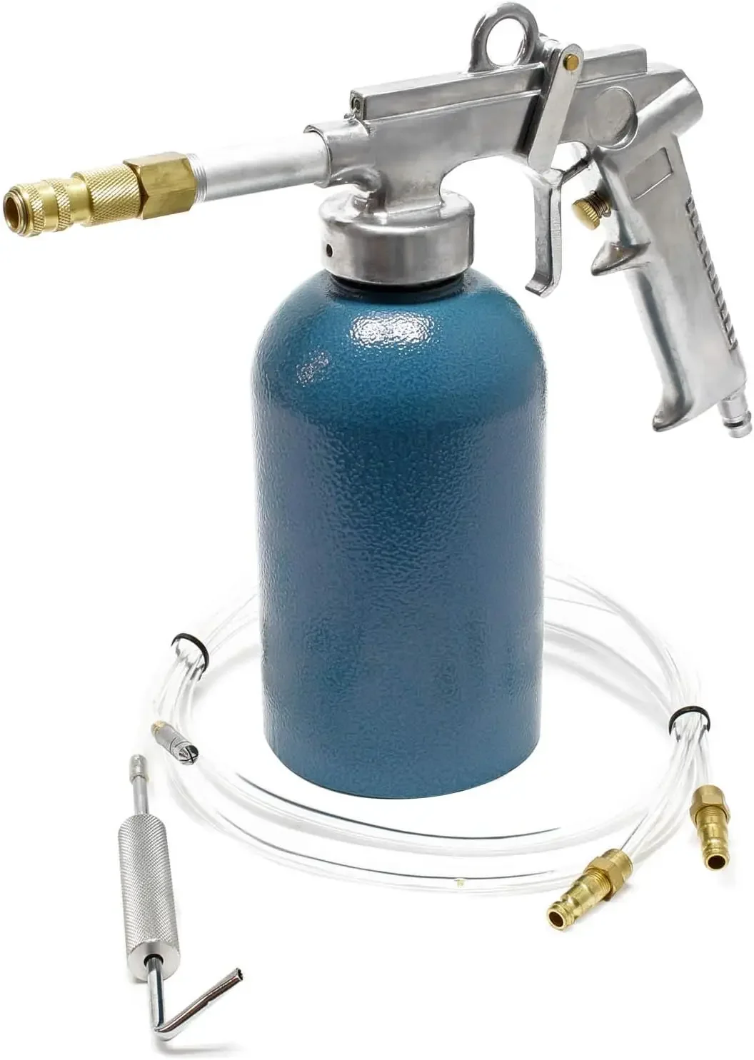 Druckbecherpistole 1100ml 4-6bar 1/4" Hohlraumpistole u. Schläuche Spritzpistole Hakendüse Runddüse