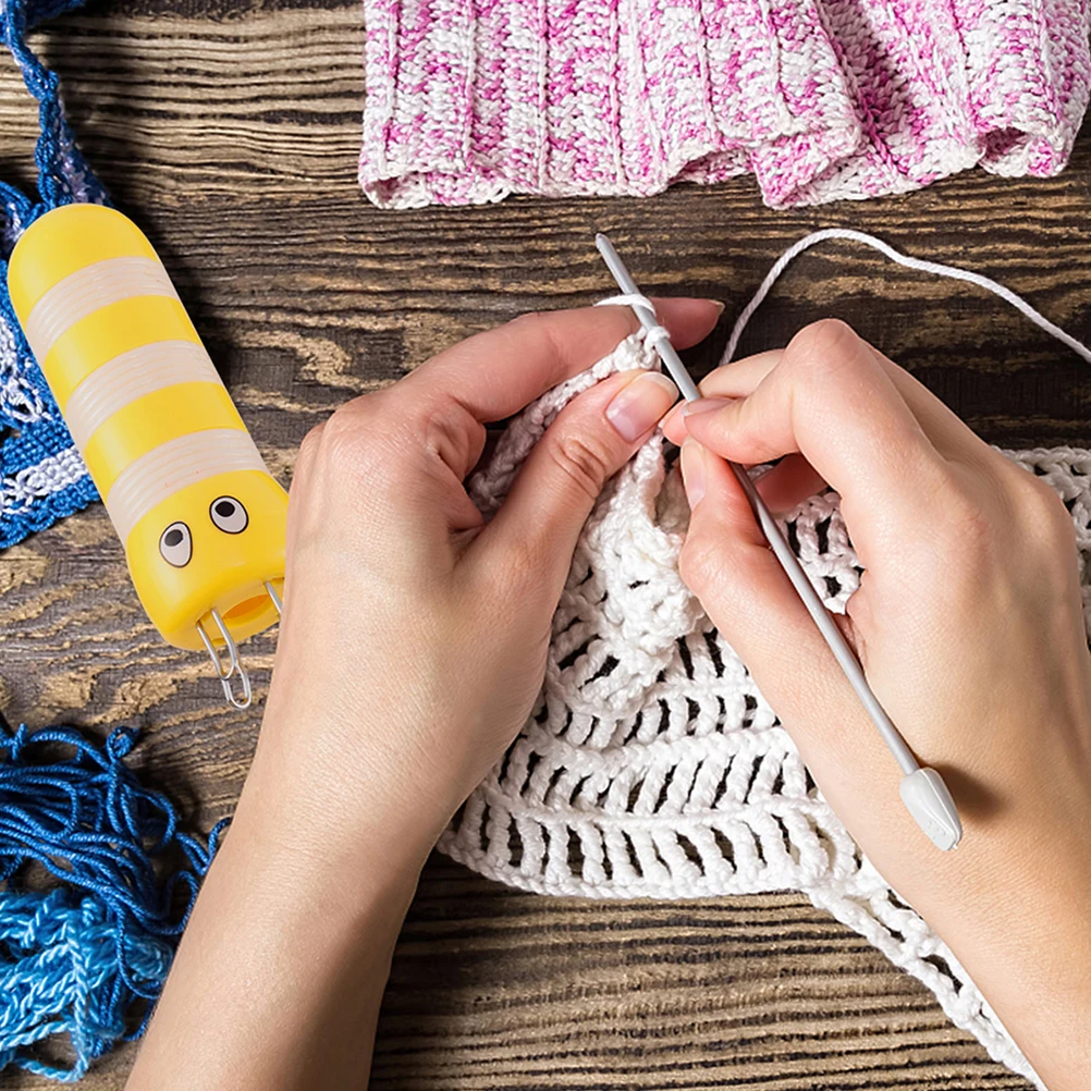 2 uds. De tejer con forma de abeja, herramienta de tejer de 4 clavijas para manualidades de lana y hilo, aguja de punto para suéter, práctico dispositivo trenzado de cuerda
