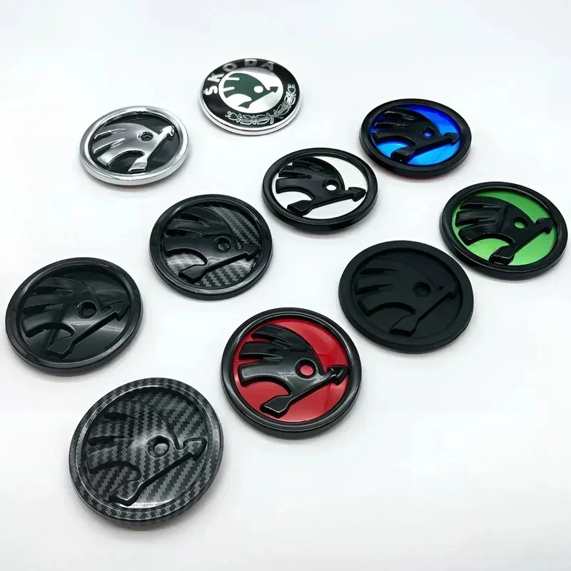 

100 мм 80 мм 90 мм значок с логотипом автомобиля, передняя решетка автомобиля, эмблема заднего багажника для Skoda Octavia Rapid Fabia A7 Superb KAMIQ VRIS, аксессуары