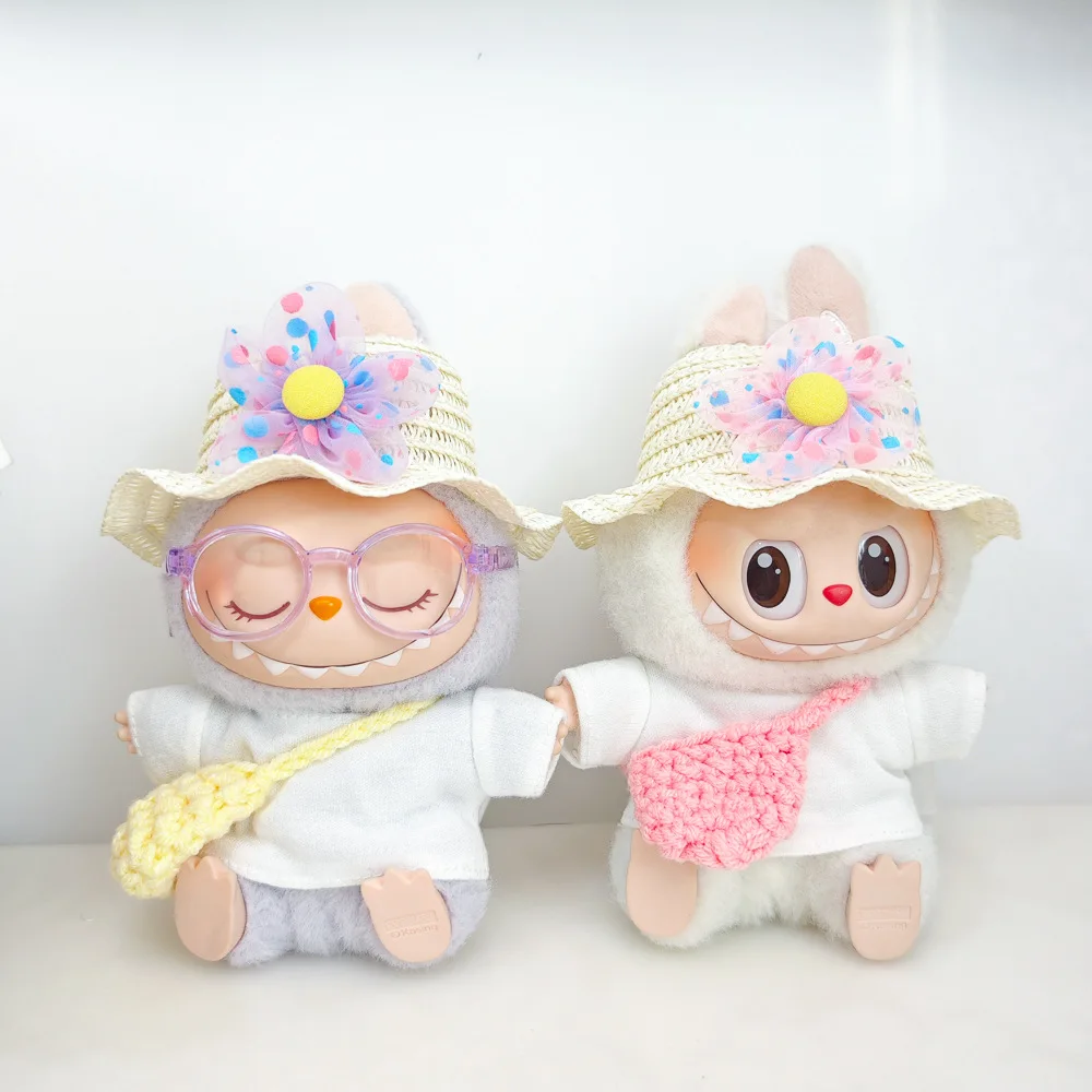 

1st-2nd Gen Labubu Vinyl Pendant Cute Simple White T-shirt Change Clothes Wholesale Costume for Dress-Up