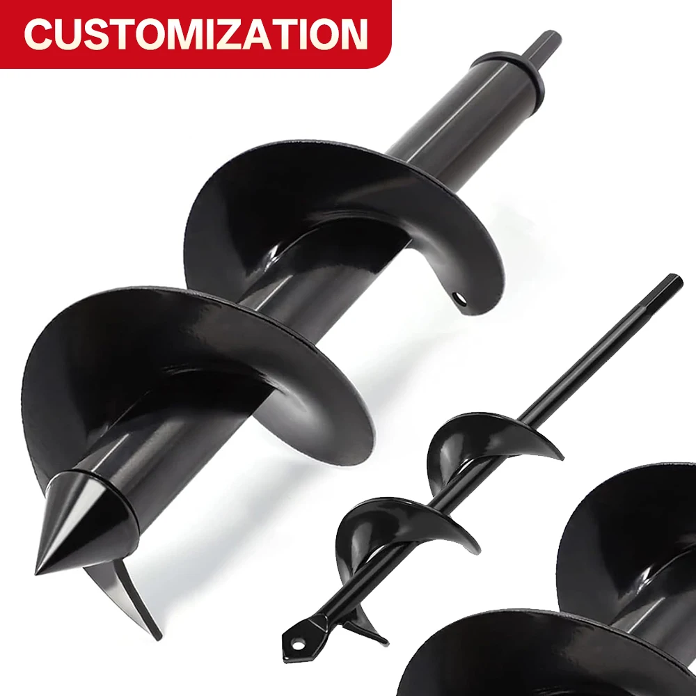 

custom3.5x16in Auger Drill Bit Earth Auger High-Strength Steel Extension Rod for Planting Garden Fertilizing Auger Soil Aeration