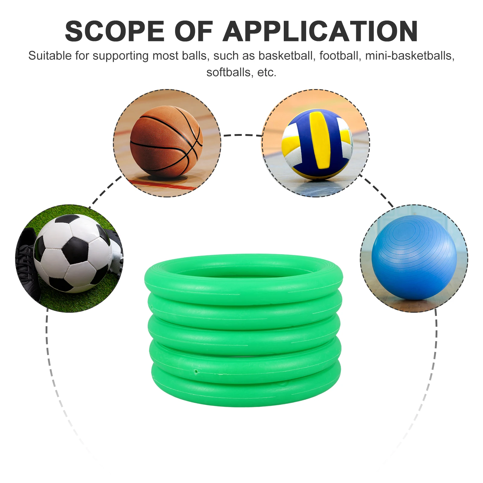 

5pcs Basketball Bases Football Stands 15cm PP Material Space Saving Ball Display Holder Yoga Ball Fixing Rings Gymnastics Hoops