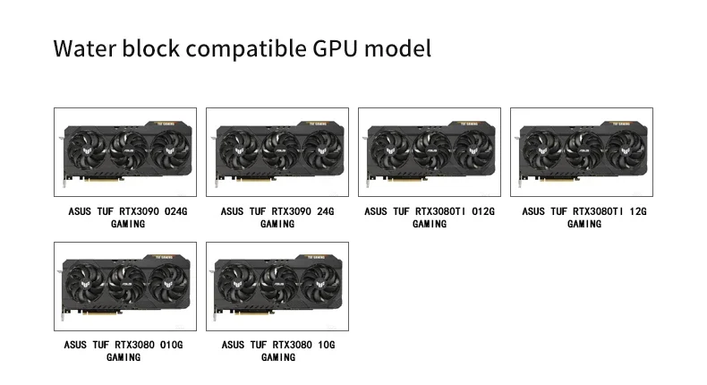 Imagem -06 - Barrow Gpu Water Block Bloco Vga para Asus Tuf Rtx3090 3080 ti Gaming Aurora 5v Argb 3pin Aura Sync Bs-ast3090-pa2