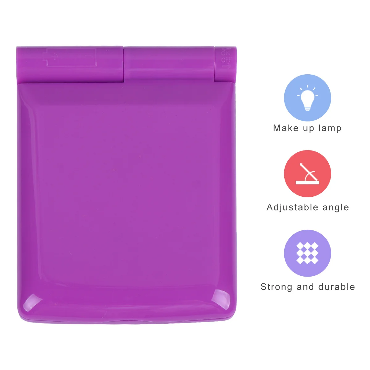 Espelho de maquiagem led dobrável compacto, quadrado, portátil, prático, chique, brilhante, bolsa portátil, viagem, seguro, ecológico