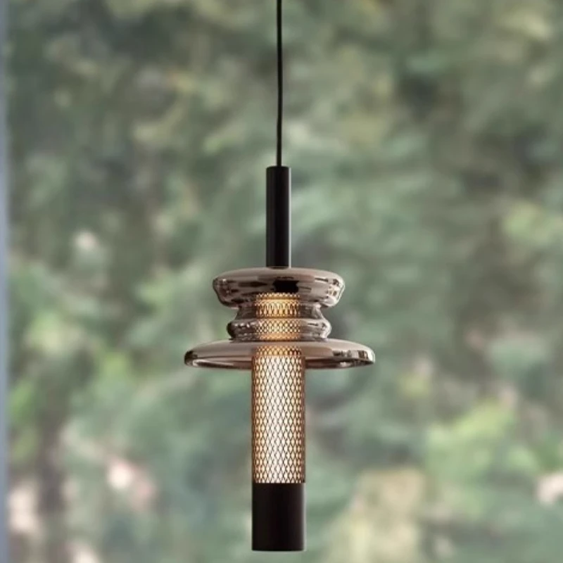 French Original Iron Pendant Light for Restaurant Coffee Shop Ambiance Standing Lights Cylinder Telescopic LED Lighting Fixtures