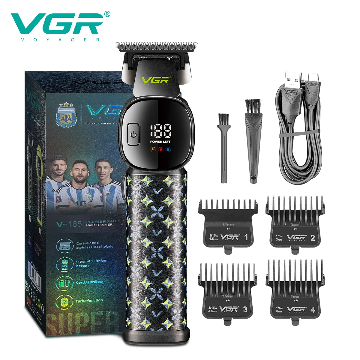 

VGR Trimmer Man 0 mm Led Display Men's Haircut Machine Type c Hair Clippers Man Professional Barber 41