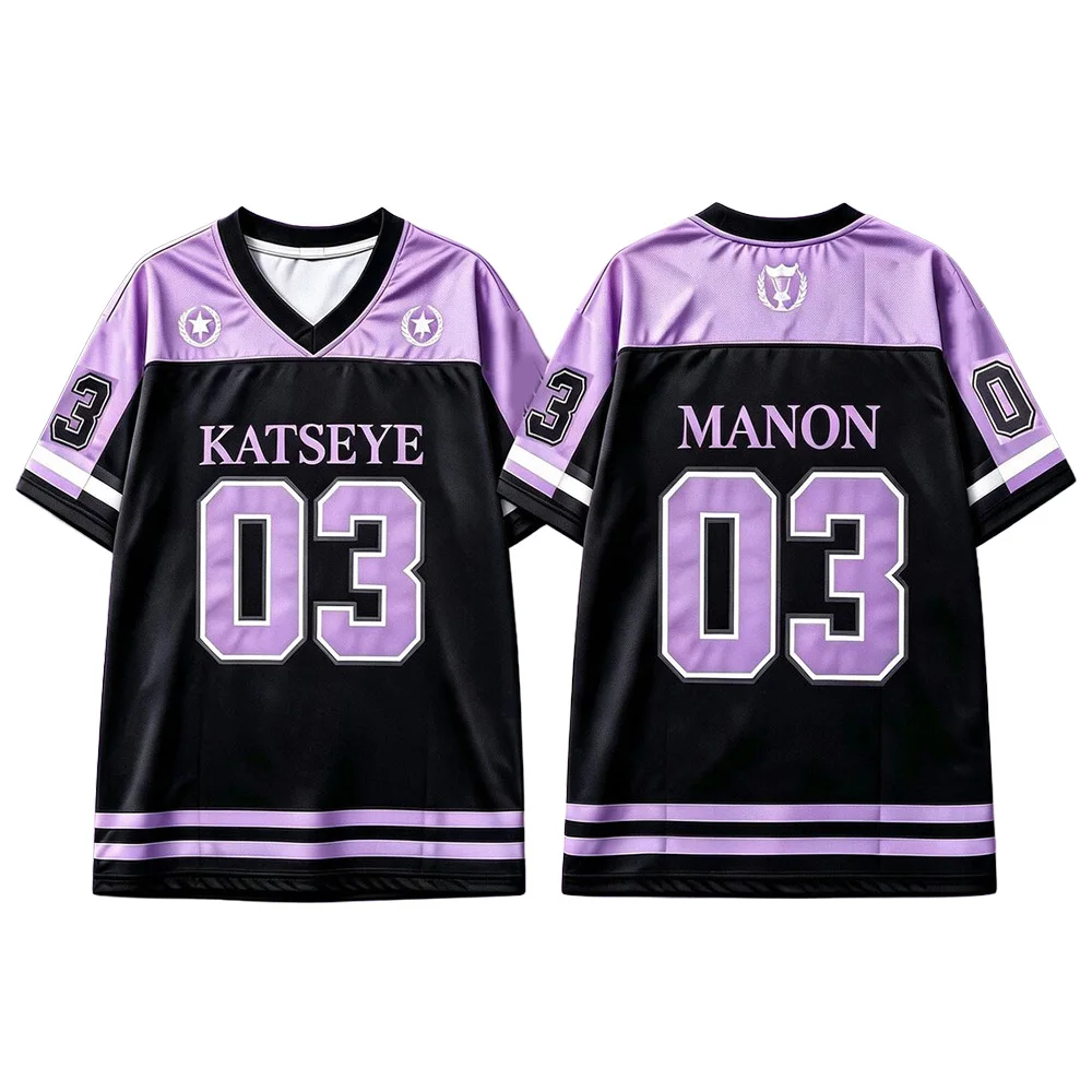 KATSEYEs Tour 3D PRINT Jersey Member Name Number V‑Neck Short Sleeve Fan Jersey Concert Merch Gift for Fans Unisex Streetwear