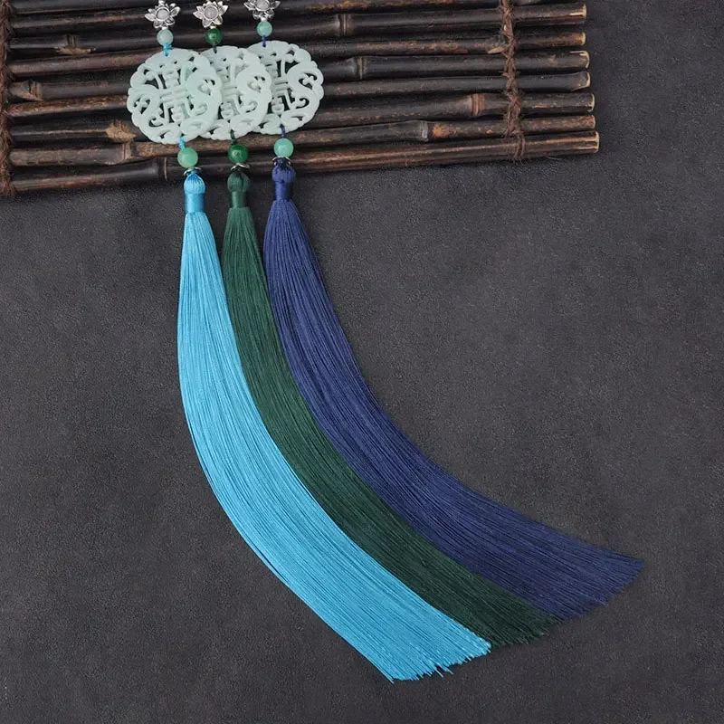 1PC imitacja Jade Fu Shou talia Tassel wisiorek jedwabiste miękkie Craft frędzle Handmade frędzle dla DIY tworzenia biżuterii wystrój domu