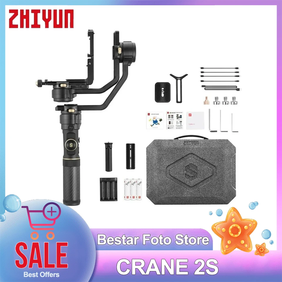 ZHIYUN CRANE 2S 3-Axis Handheld Camera Gimbal Stabilizer Compatible with Sony Fuji Nikon DSLR Mirrorless Camera