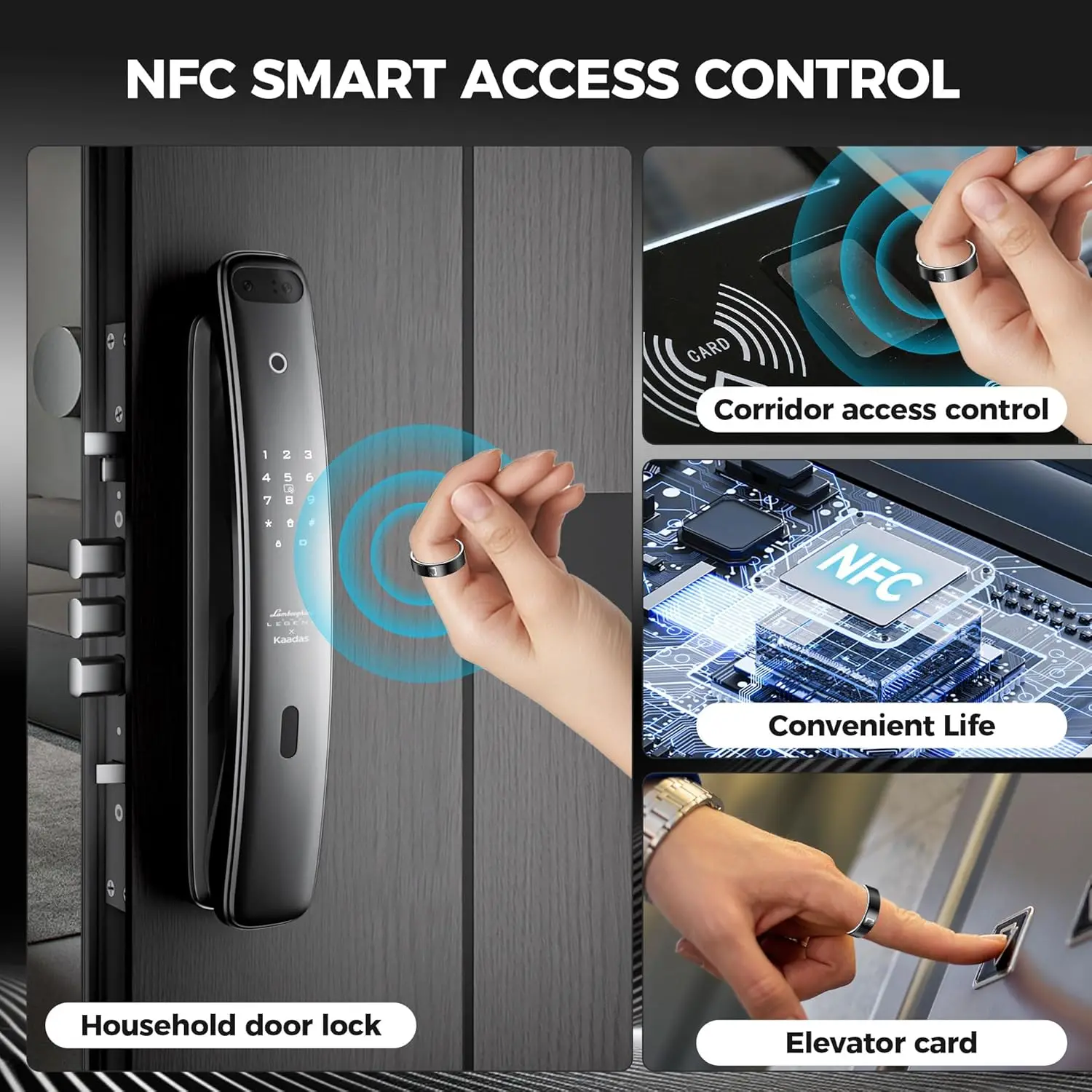 남성 여성을위한 스마트 링 NFC 수면 피트니스 단계 추적기 링 모니터 심박수/칼로리 블루투스 링 접촉 센서