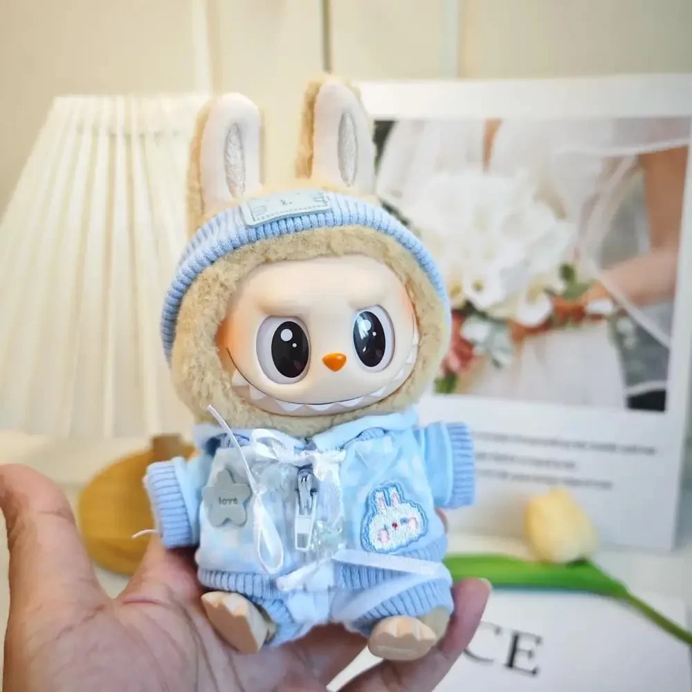 ชุดเสื้อผ้าตุ๊กตาขนนุ่มน่ารักขนาด 17 ซม. อุปกรณ์เสริมสำหรับตุ๊กตาเกาหลี Kpop Exo Labubu Idol ชุดแม่บ้าน DIY ของขวัญสำหรับเด็ก
